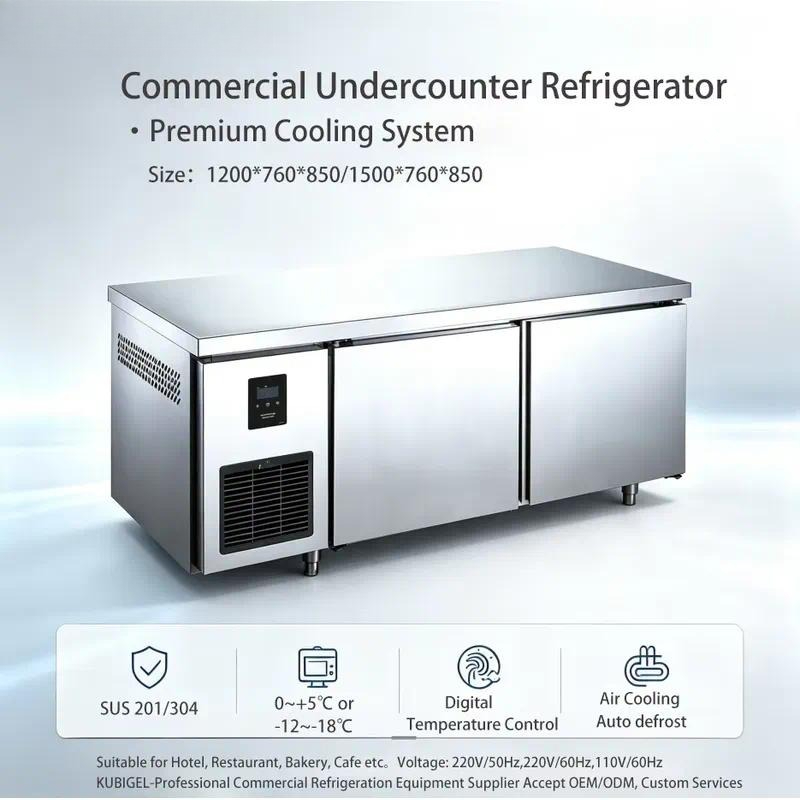 Commercial Kitchen Worktops - Profesjonalna lodówka i zamrażarka ze stali